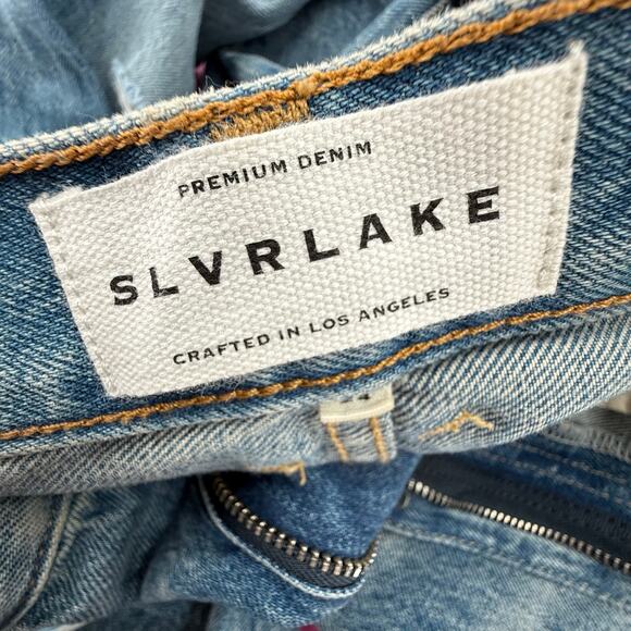 Slvrlake London Jeans SZ 24 NWT Shakedown Straight Leg Distress Denim High Waist - Picture 8 of 16